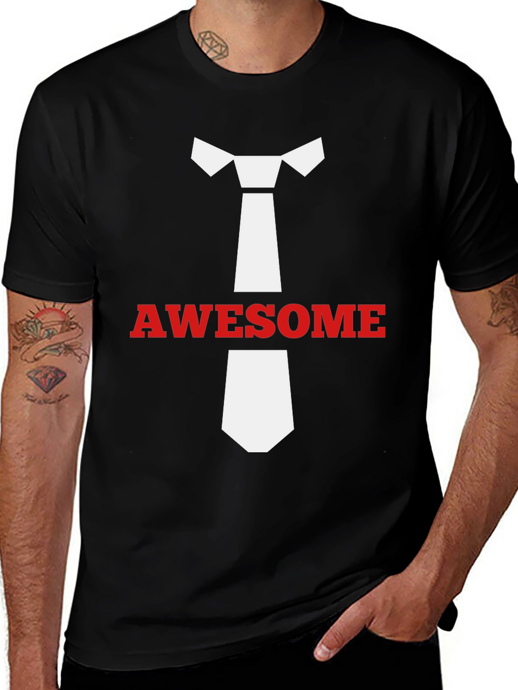 Awesome Tie T-Shirt - Stylish Casual Wear