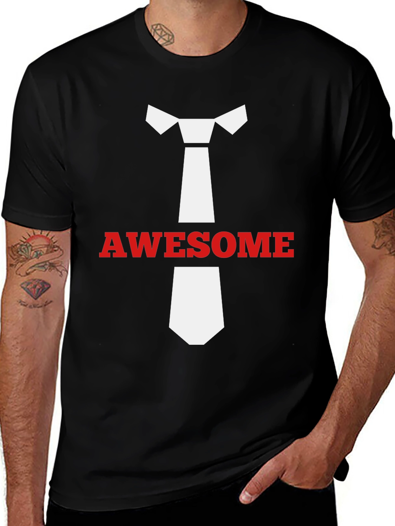 Awesome Tie T-Shirt - Stylish Casual Wear
