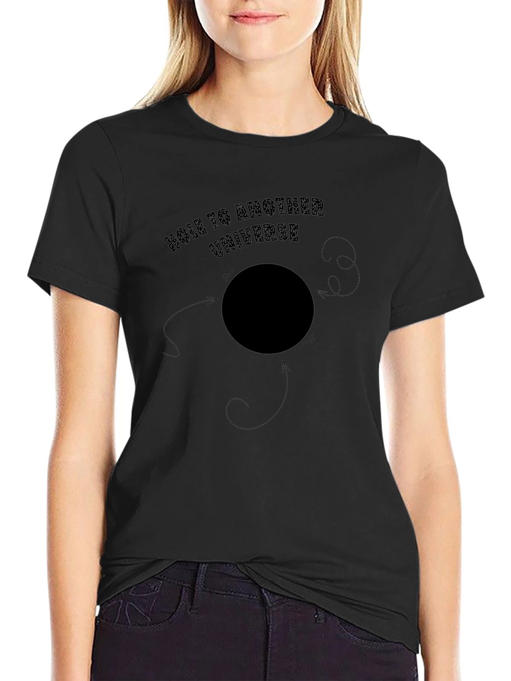 Hole to Another Universe Black Graphic Tee