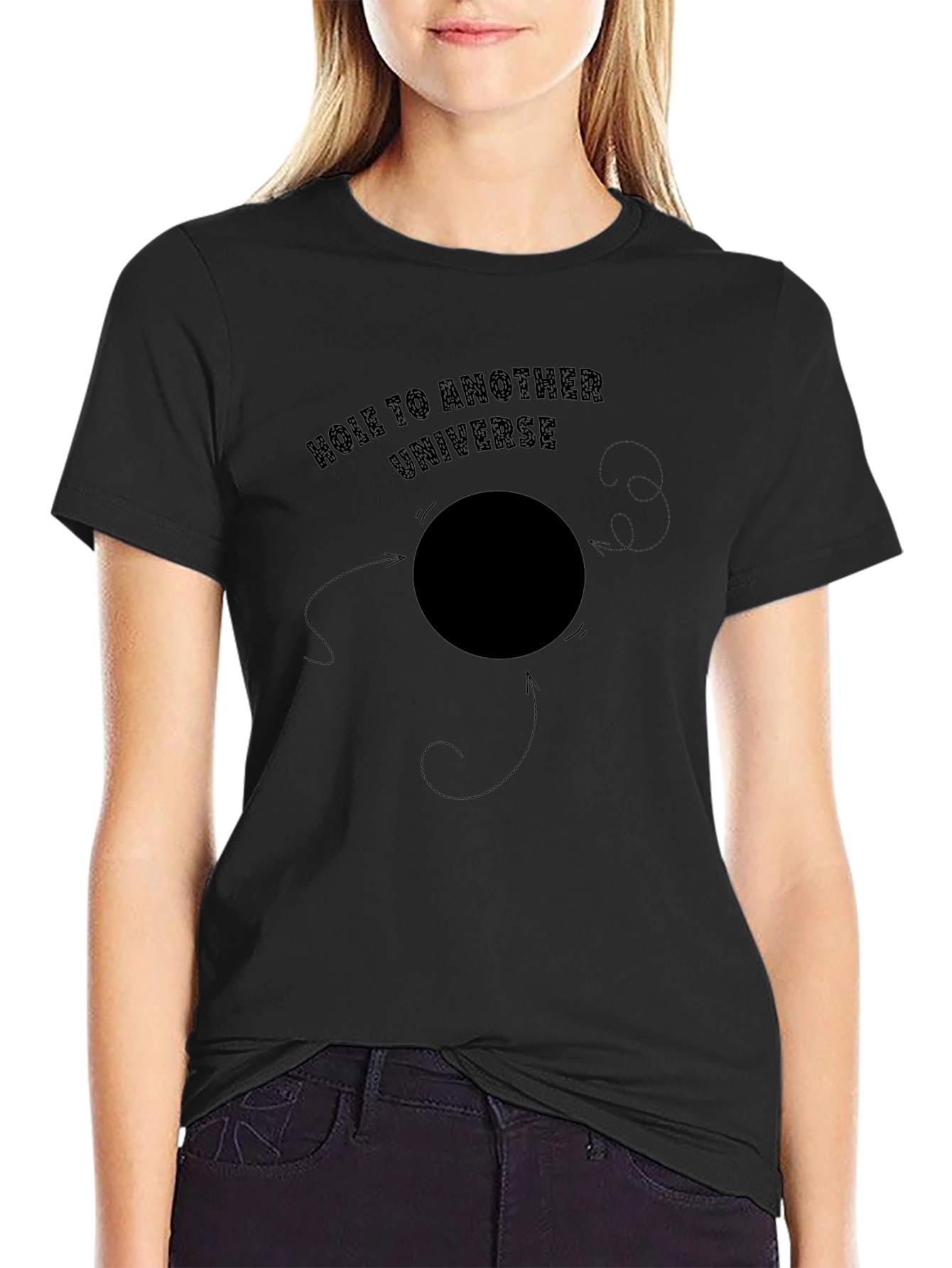 Hole to Another Universe Black Graphic Tee