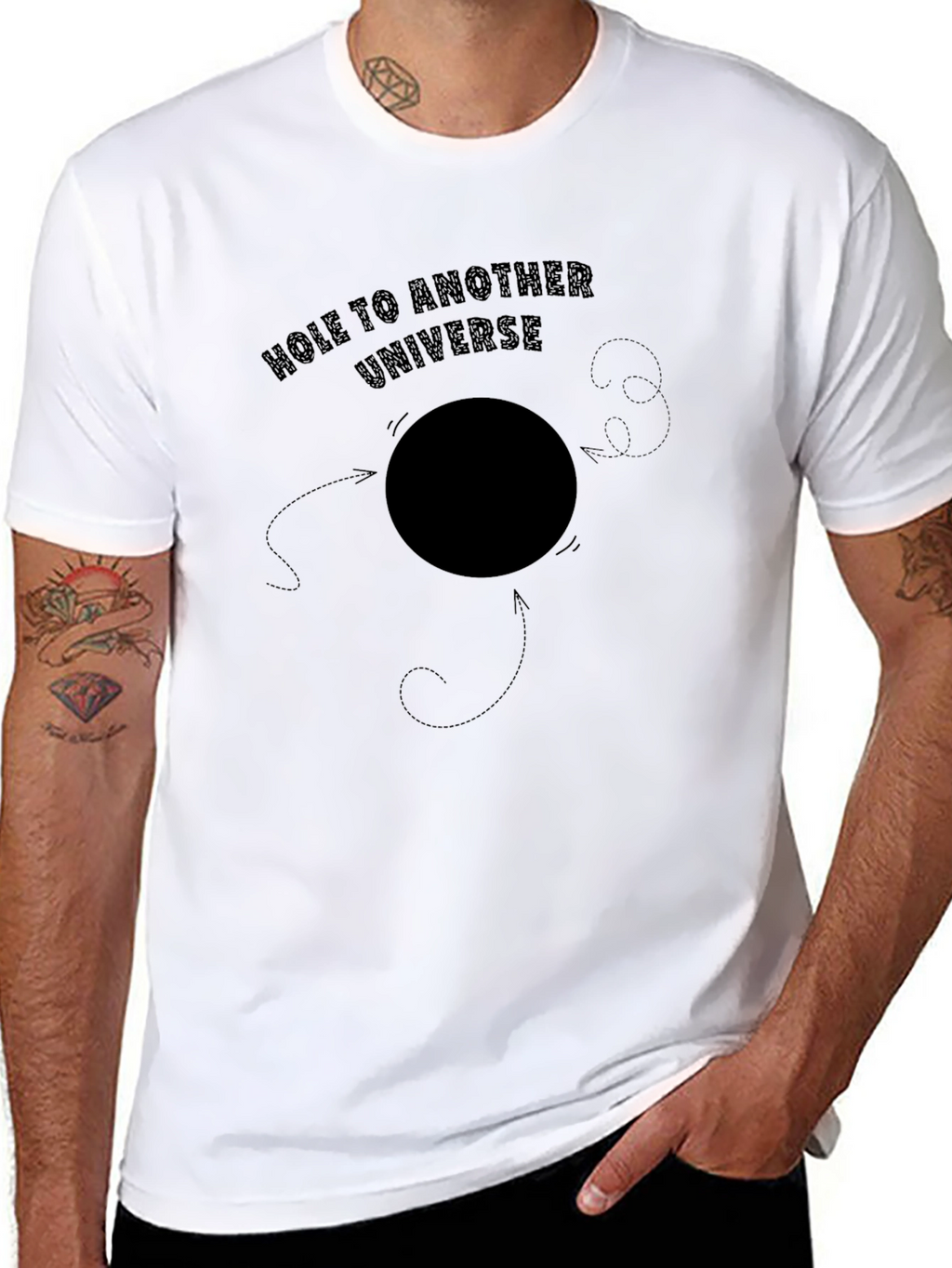 Hole to Another Universe Black Graphic Tee