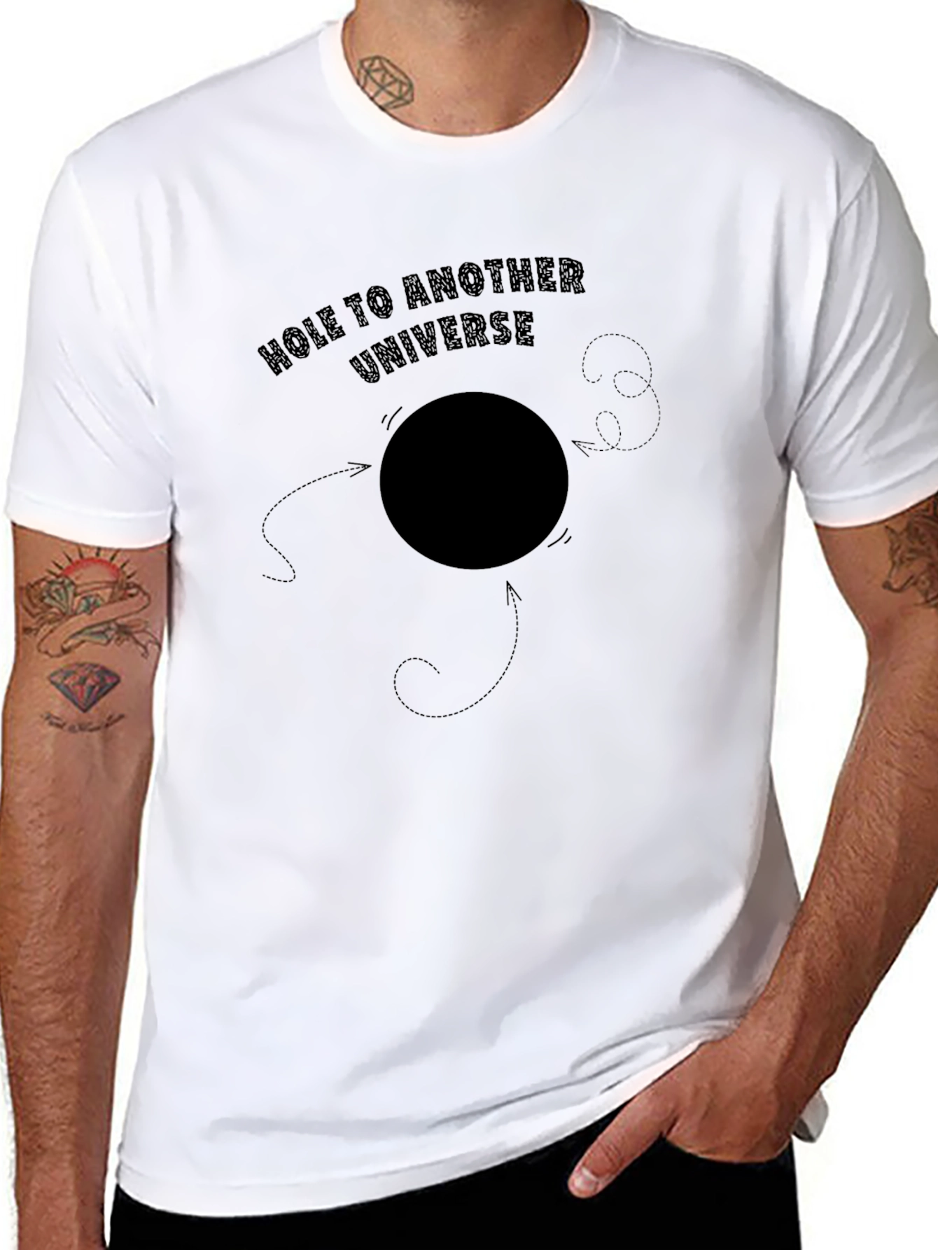 Hole to Another Universe Black Graphic Tee