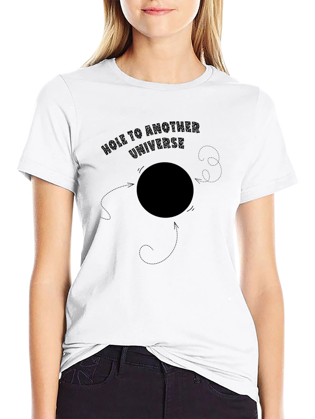 Hole to Another Universe Black Graphic Tee