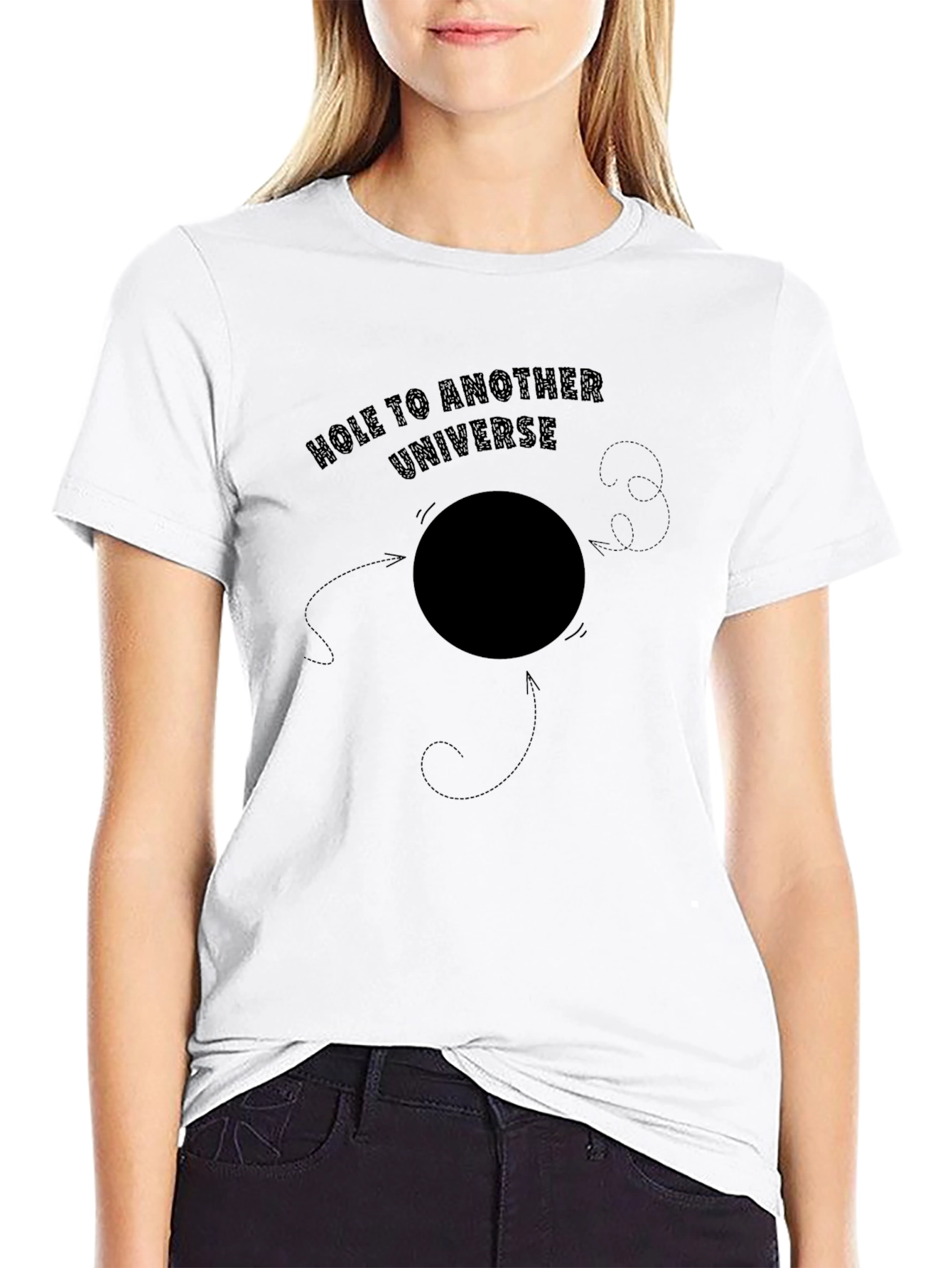 Hole to Another Universe Black Graphic Tee