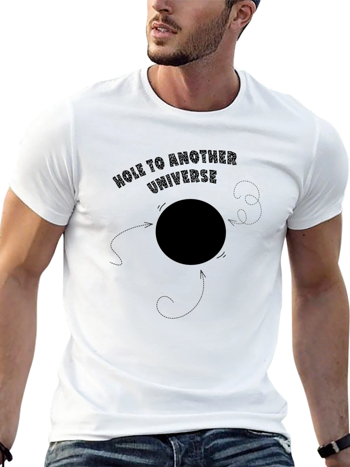 Hole to Another Universe Black Graphic Tee