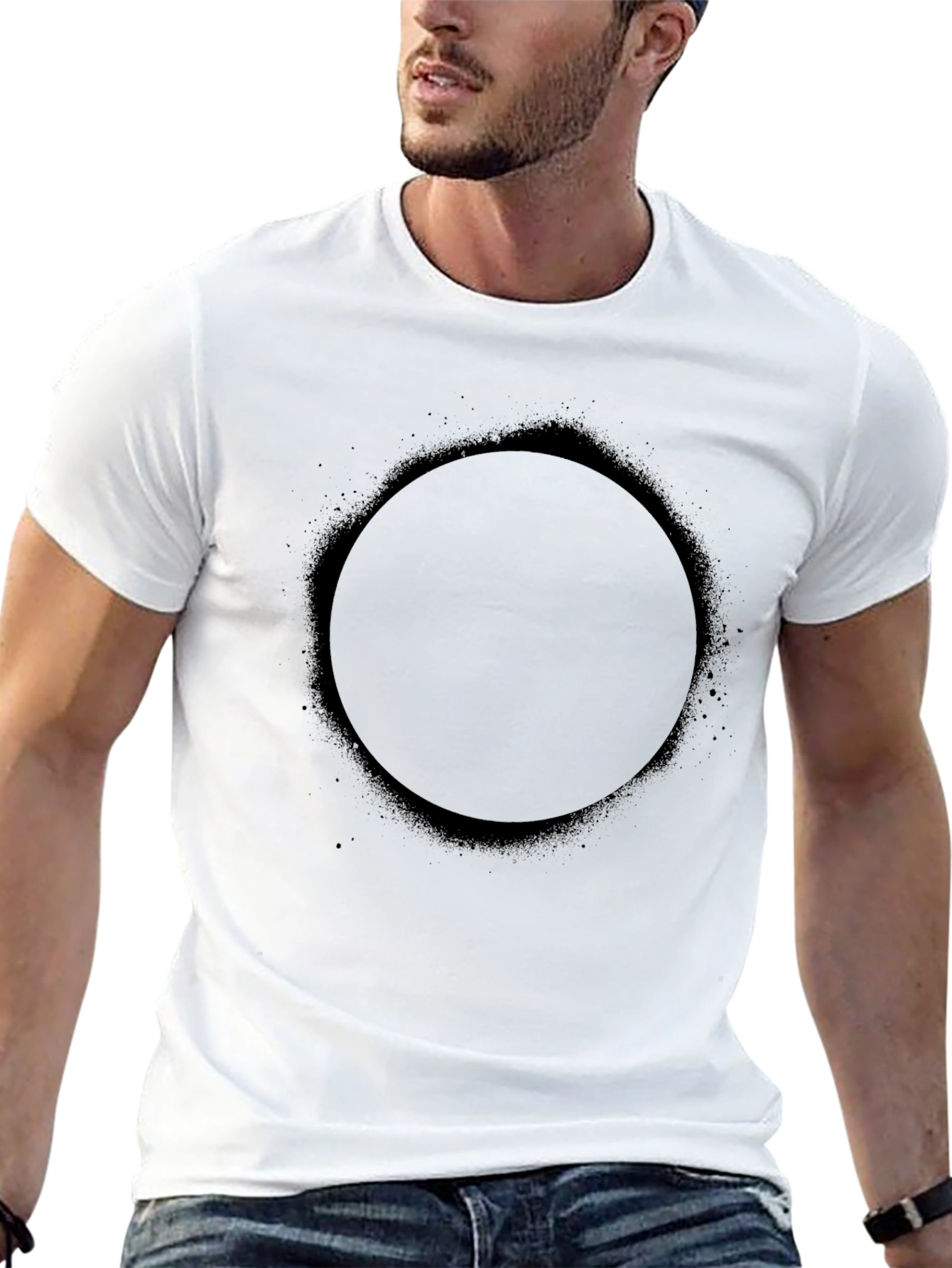 Black Circle Graphic Tee - Modern Minimalist Design