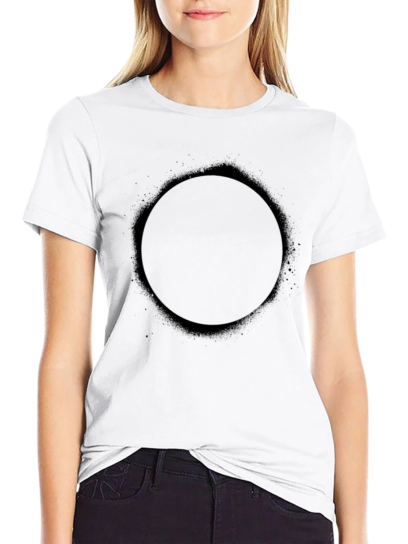 Black Circle Graphic Tee - Modern Minimalist Design