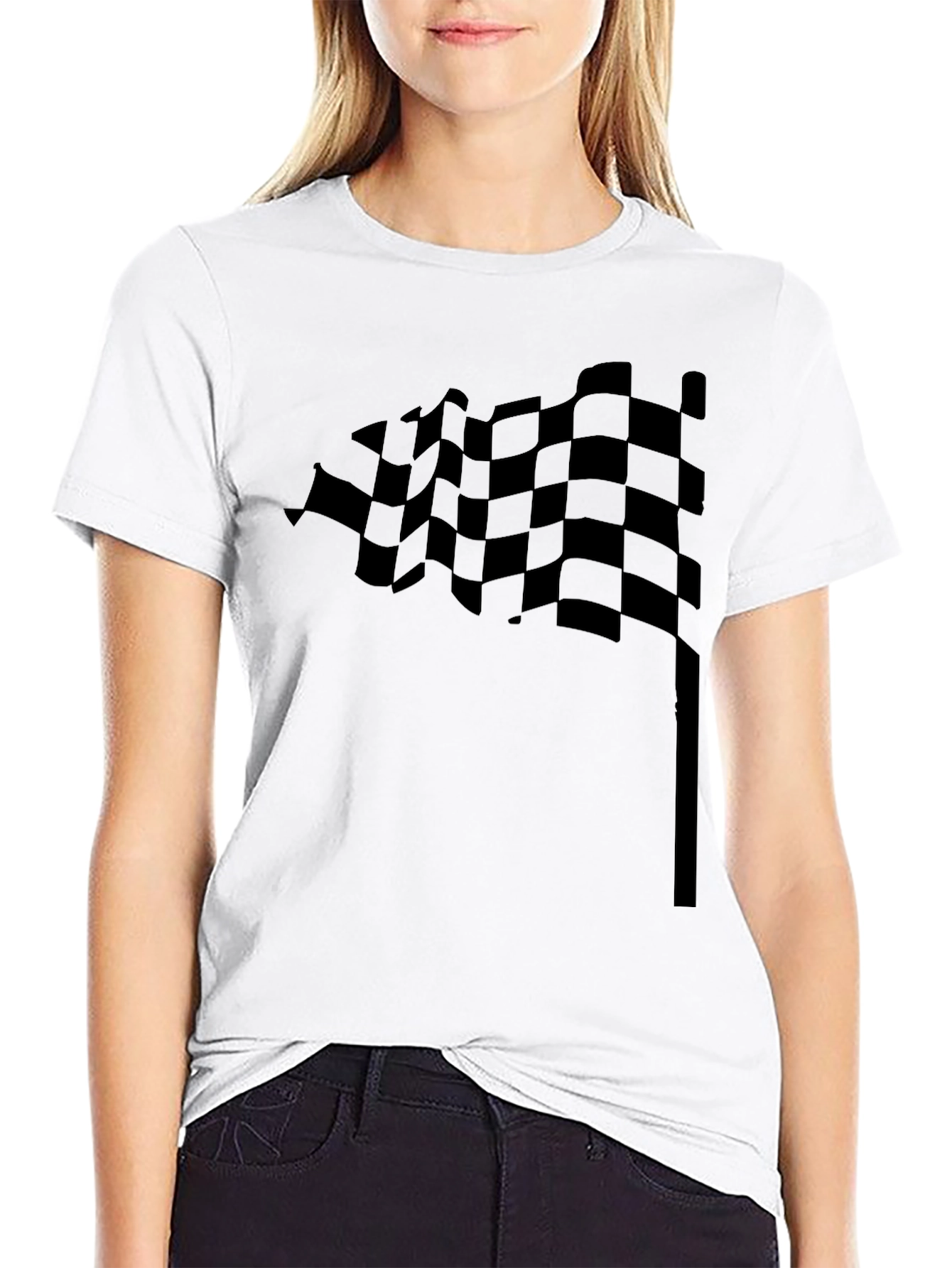 Checkered Flag Graphic Tee - Motorsport Fan Apparel