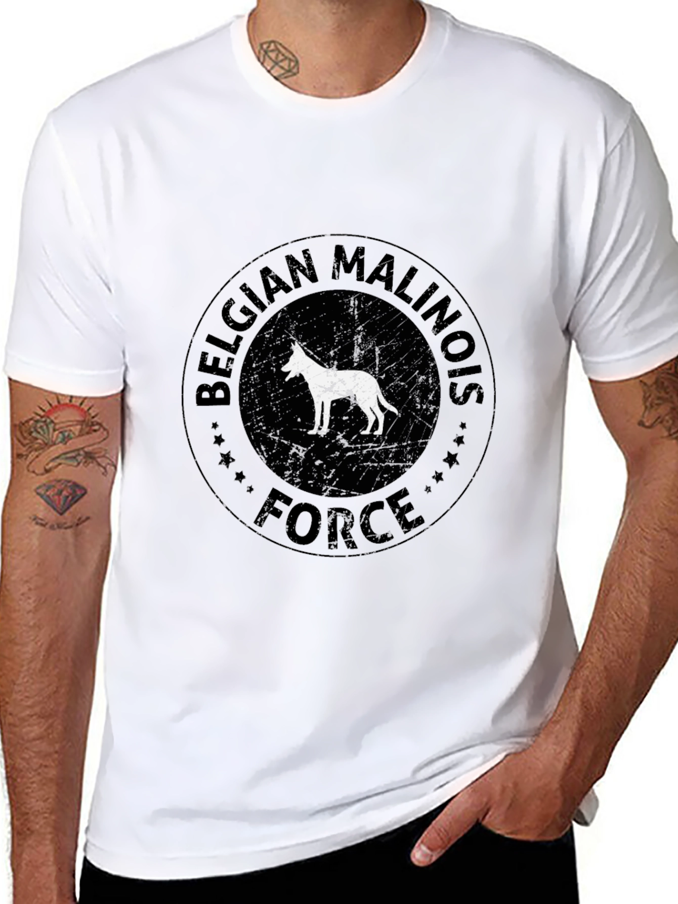 Belgian Malinois Force Black T-Shirt