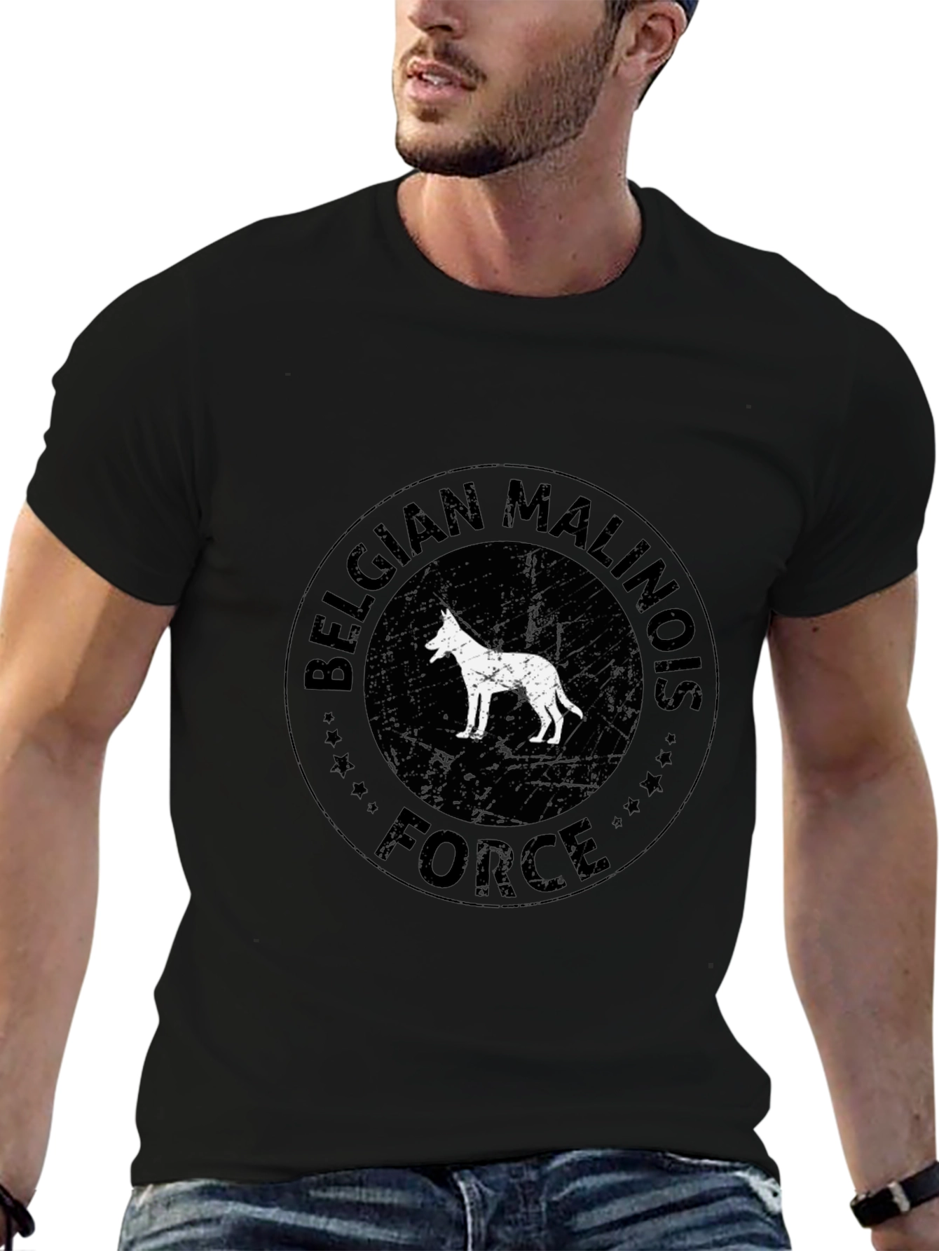 Belgian Malinois Force Black T-Shirt