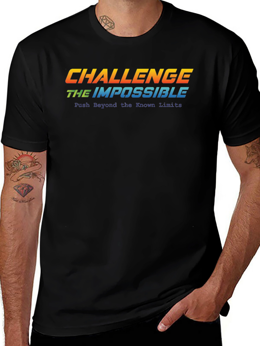 Challenge the Impossible Black Graphic Tee