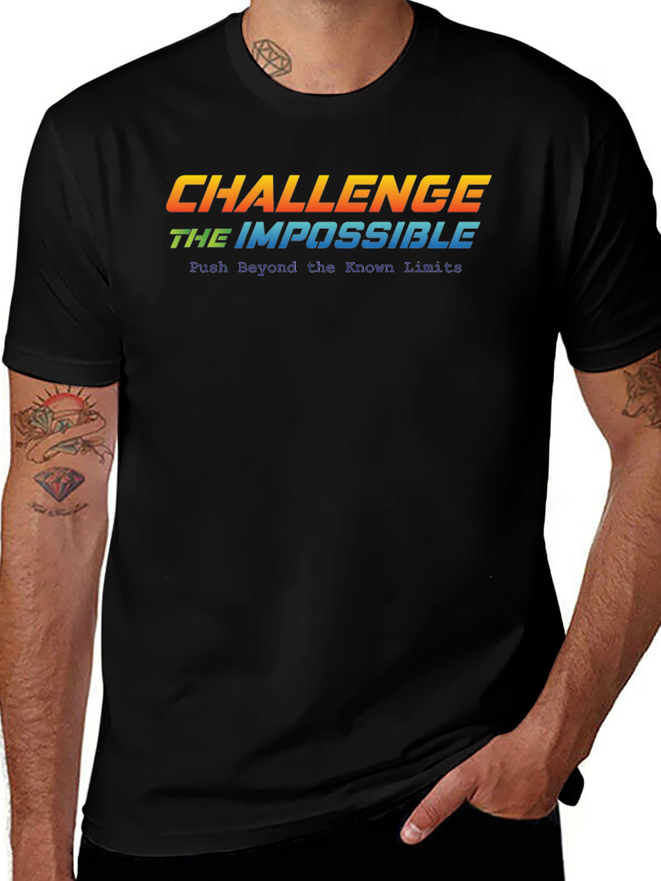 Challenge the Impossible Black Graphic Tee