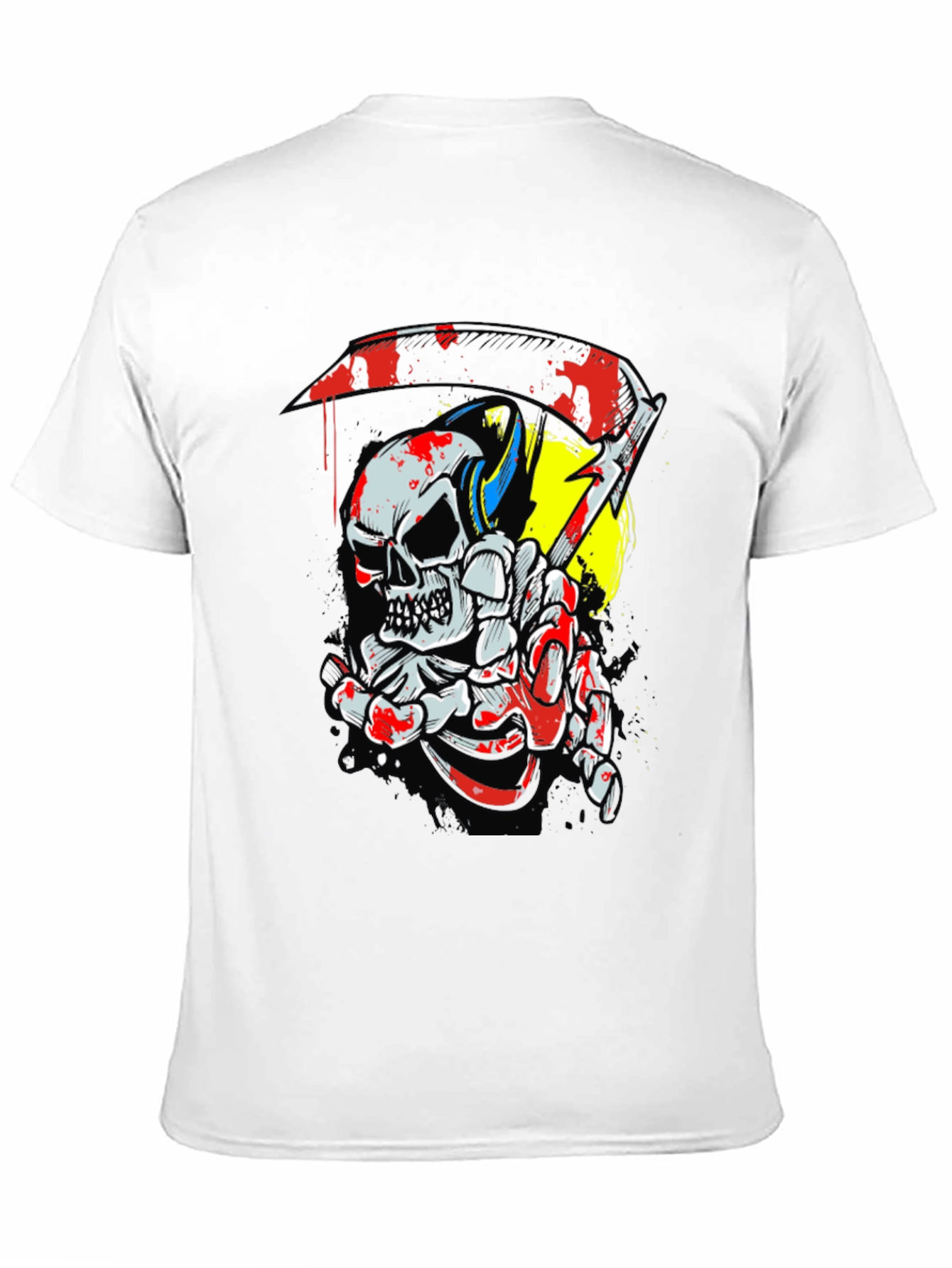Skull & Scythe Graphic Tee - Edgy Mens Black T-Shirt
