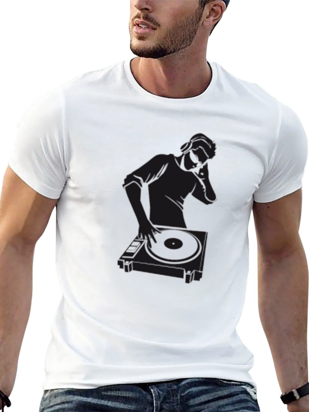 DJ Graphic Tee - Black Cotton T-Shirt
