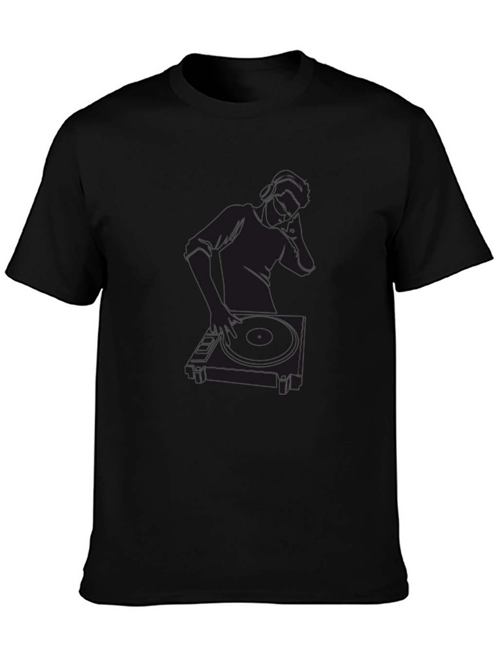 DJ Graphic Tee - Black Cotton T-Shirt