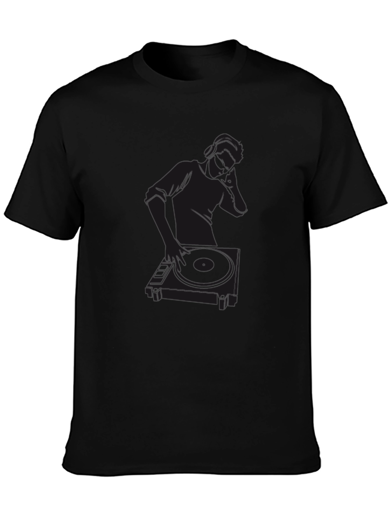DJ Graphic Tee - Black Cotton T-Shirt