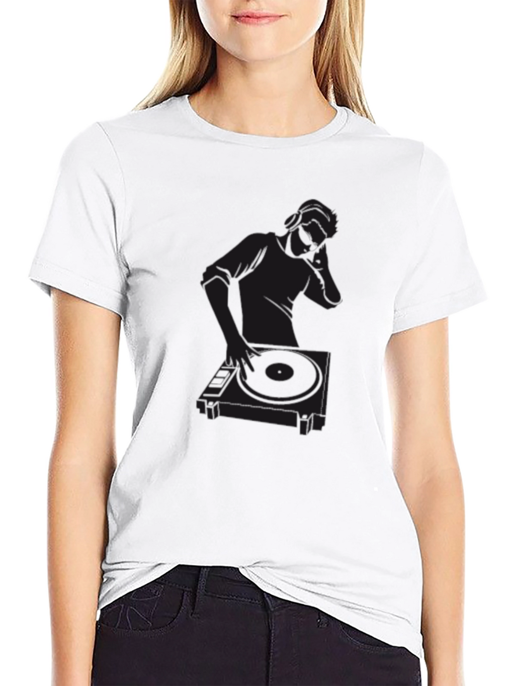 DJ Graphic Tee - Black Cotton T-Shirt