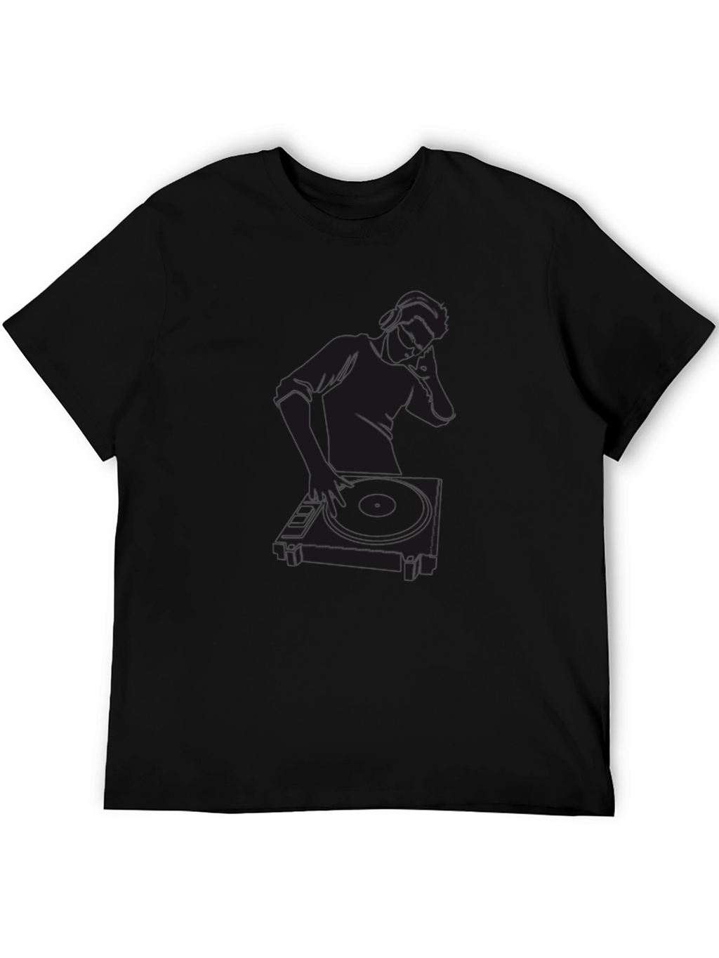 DJ Graphic Tee - Black Cotton T-Shirt