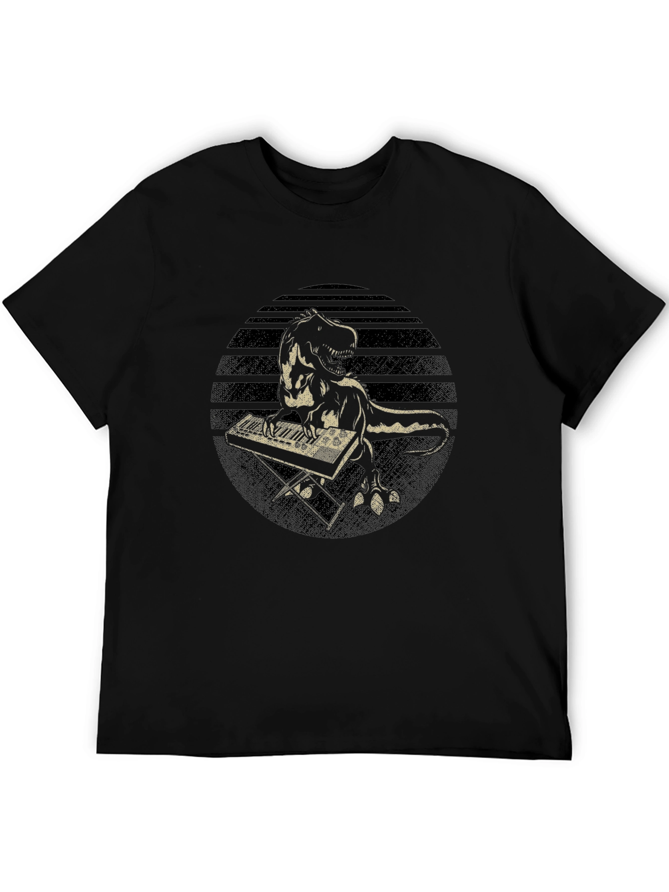 Dinosaur Keyboardist T-Shirt - Retro Style