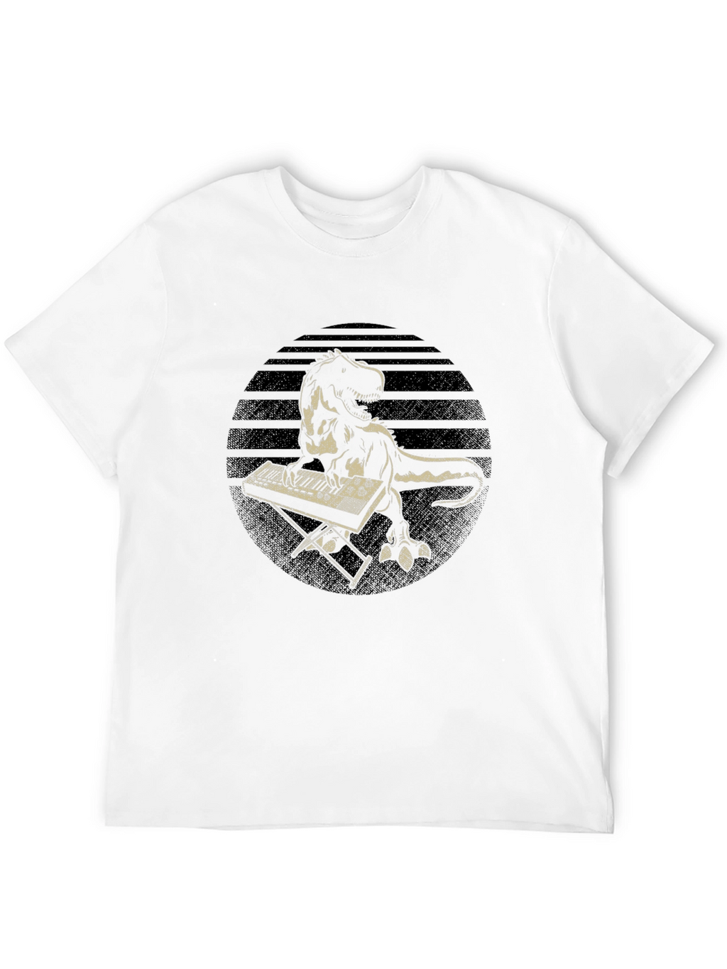 Dinosaur Keyboardist T-Shirt - Retro Style