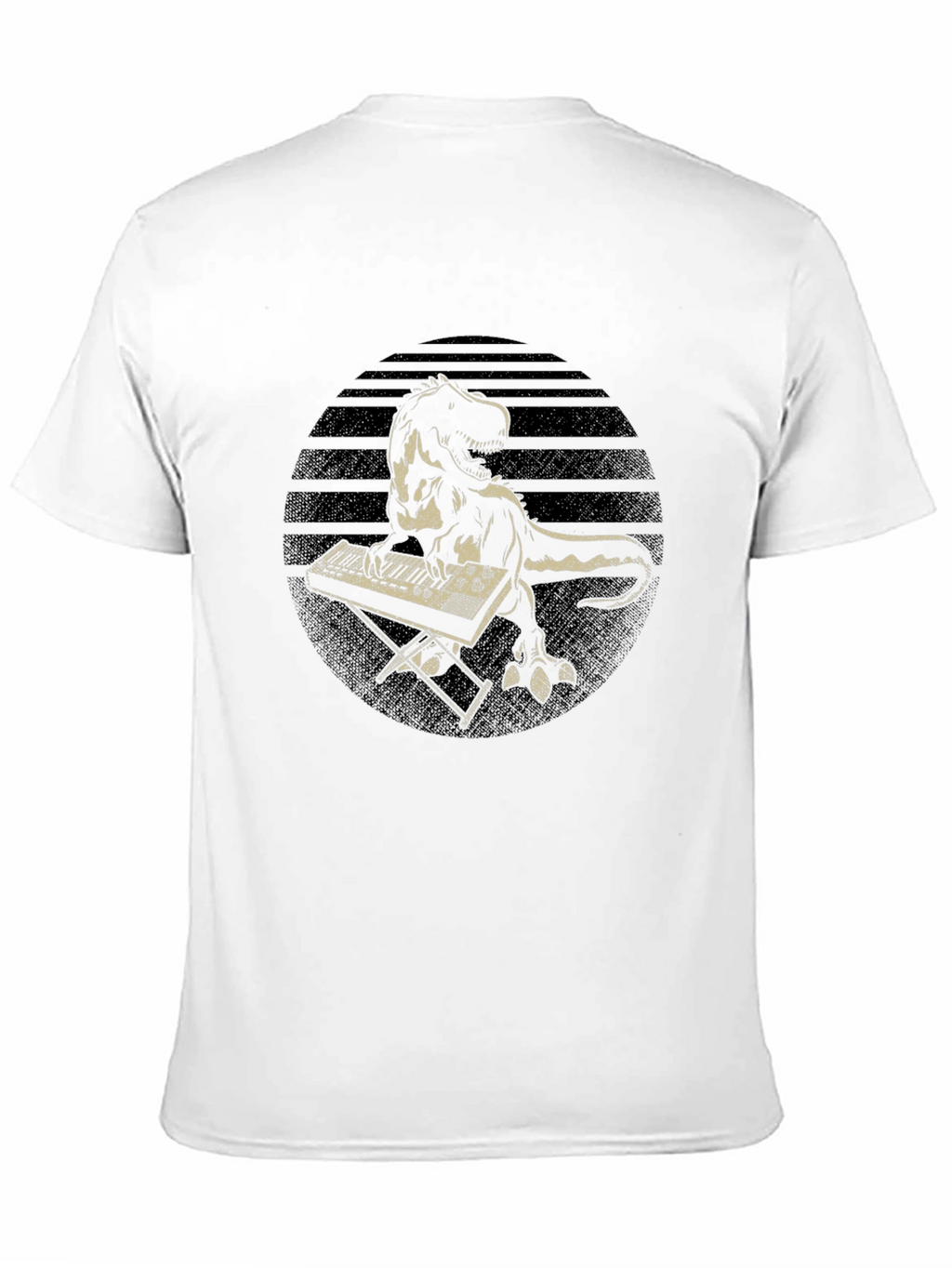 Dinosaur Keyboardist T-Shirt - Retro Style