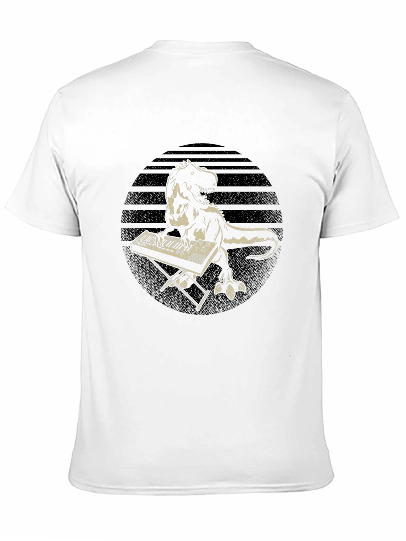 Dinosaur Keyboardist T-Shirt - Retro Style