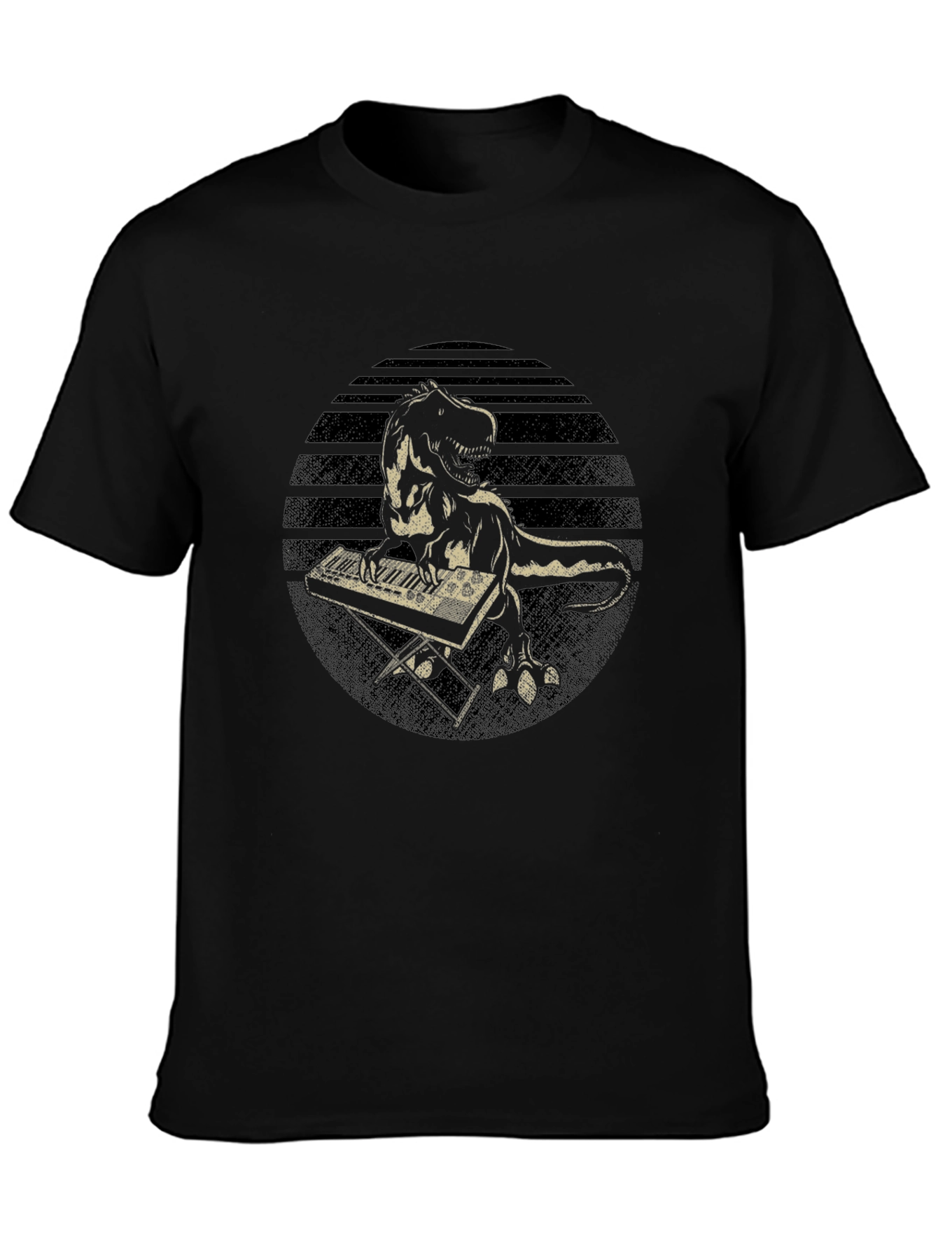 Dinosaur Keyboardist T-Shirt - Retro Style