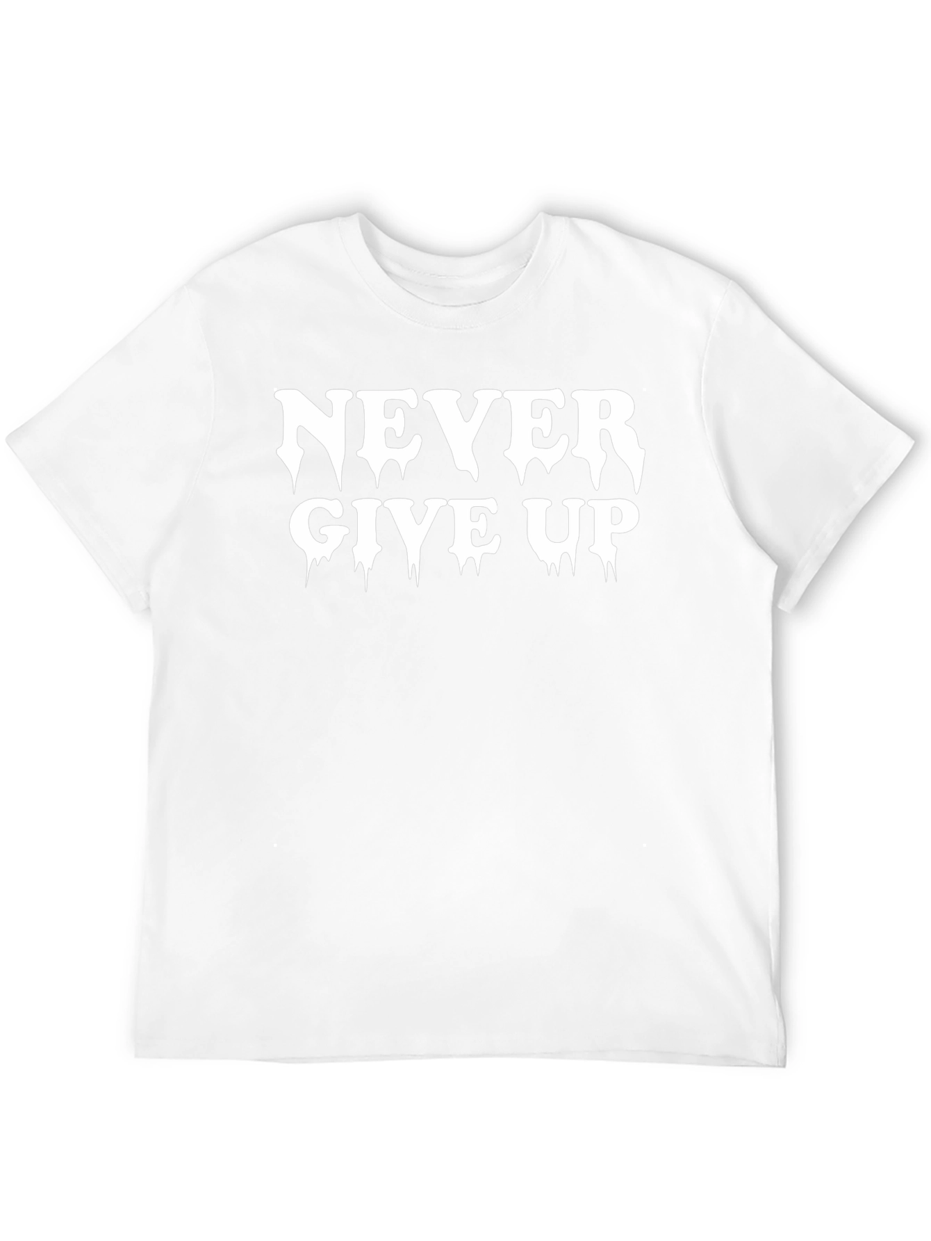 Never Give Up Black Graphic Tee Motivational Shirt