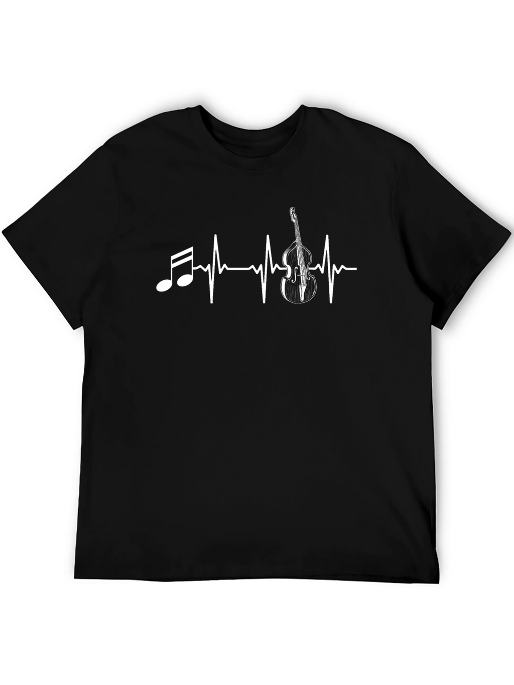 Bass Guitar Heartbeat Graphic T-Shirt