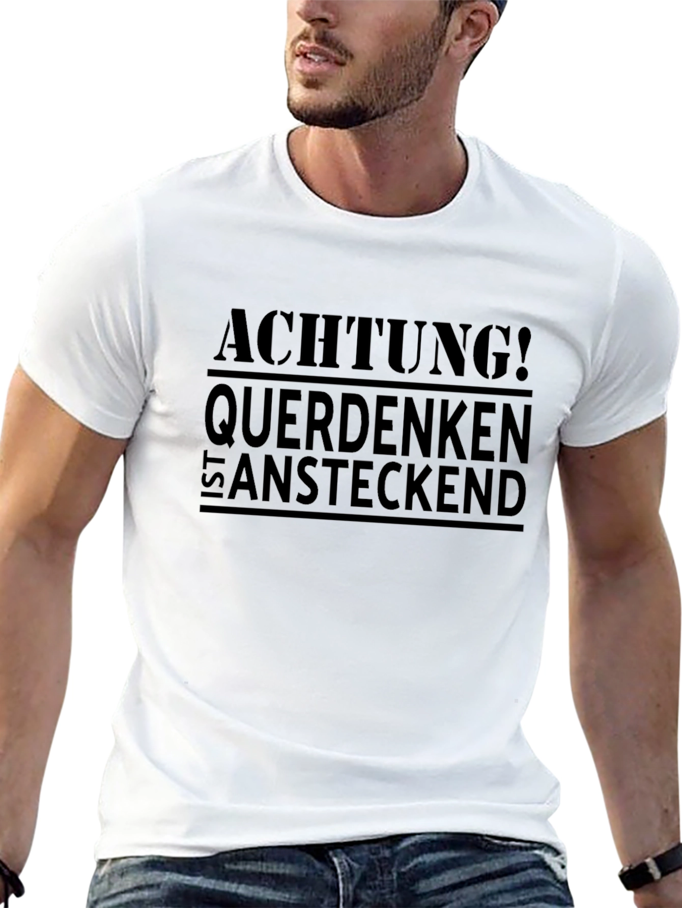 Achtung! Querdenken Ist Ansteckend Black T-Shirt