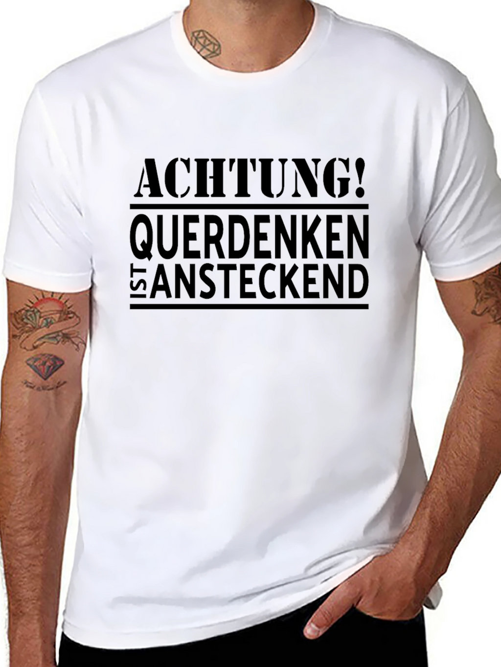 Achtung! Querdenken Ist Ansteckend Black T-Shirt