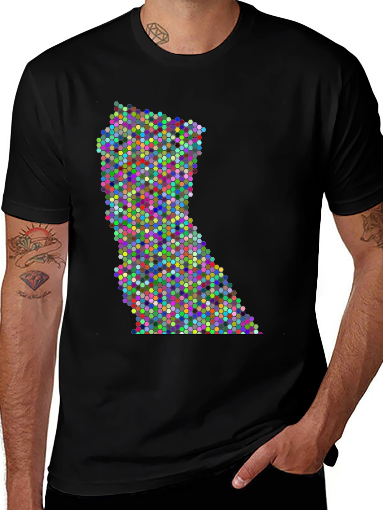 Colorful Dot Pattern State Graphic Tee