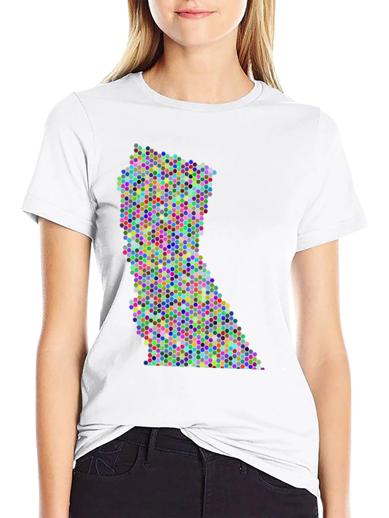 Colorful Dot Pattern State Graphic Tee