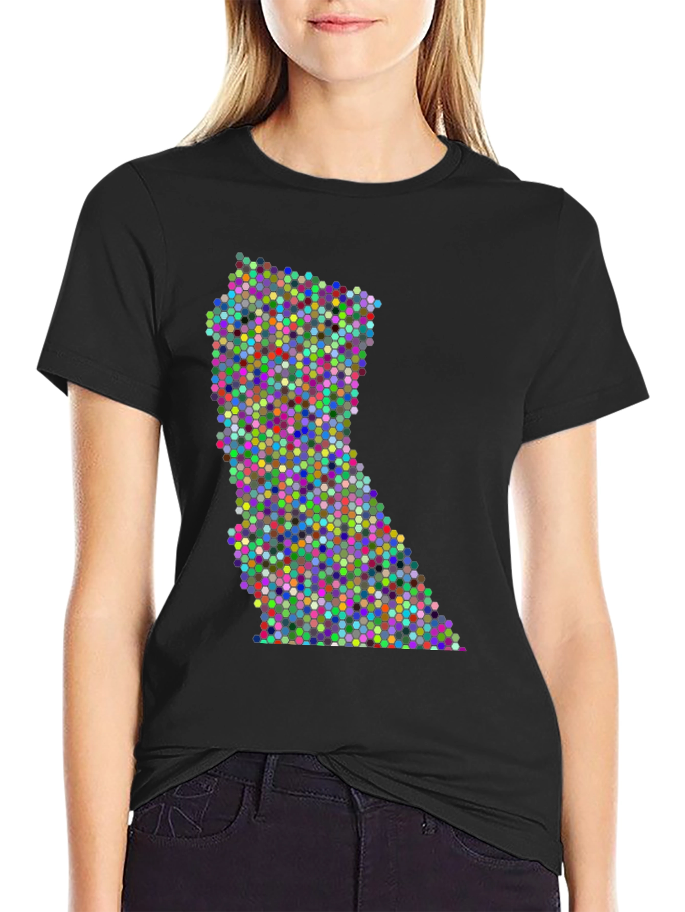 Colorful Dot Pattern State Graphic Tee