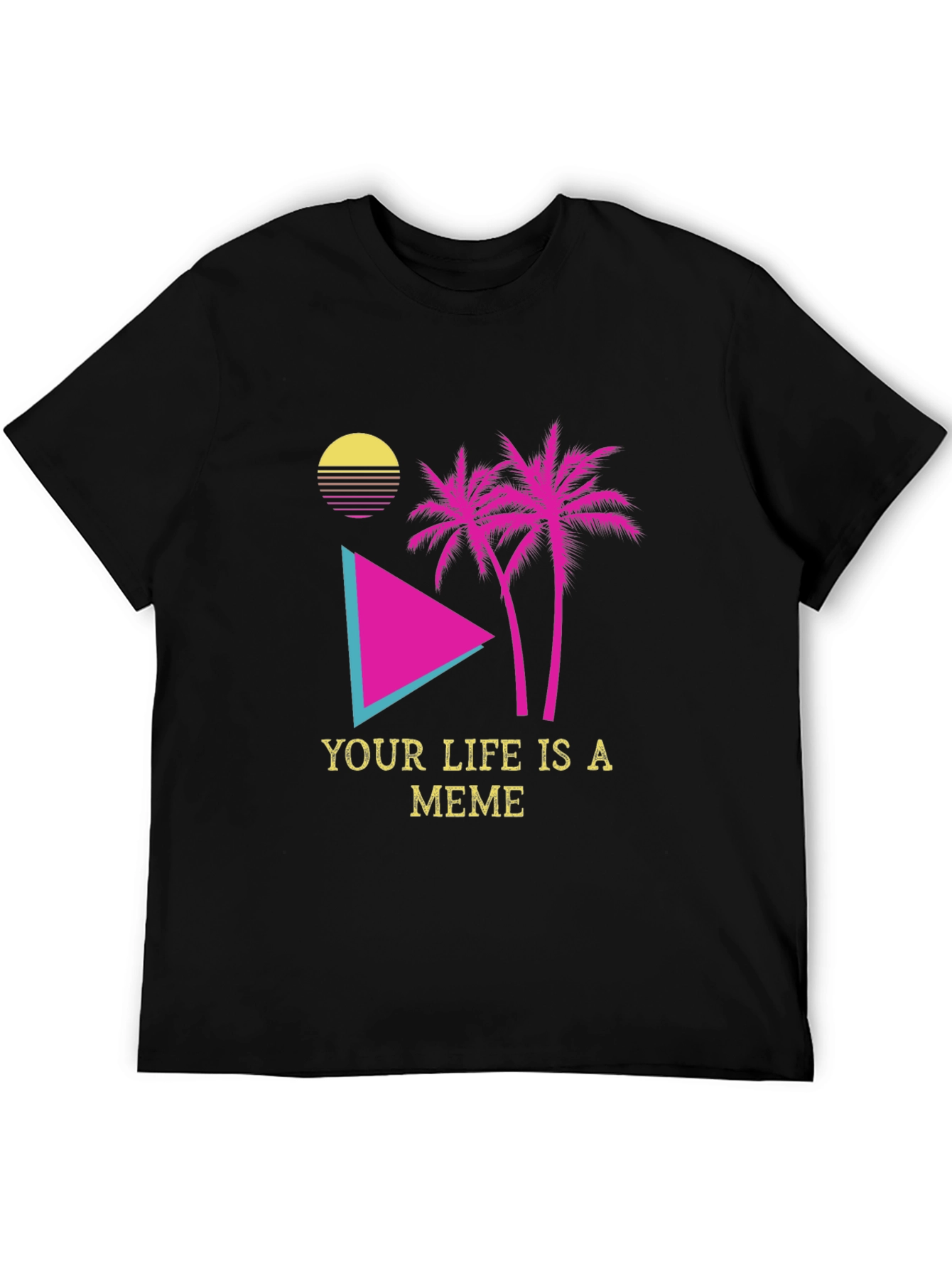 Meme Life Graphic Tee - Black Novelty T-Shirt
