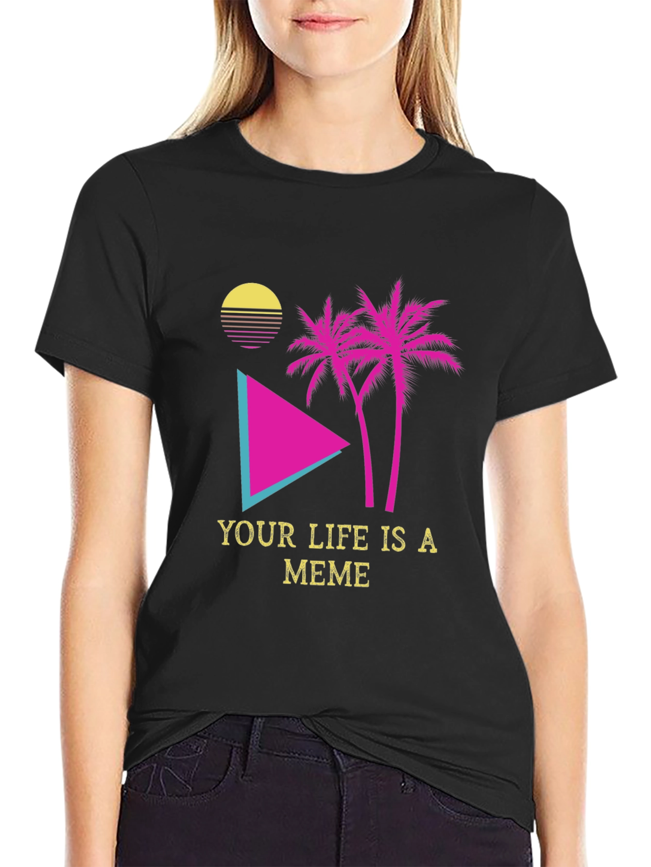 Meme Life Graphic Tee - Black Novelty T-Shirt