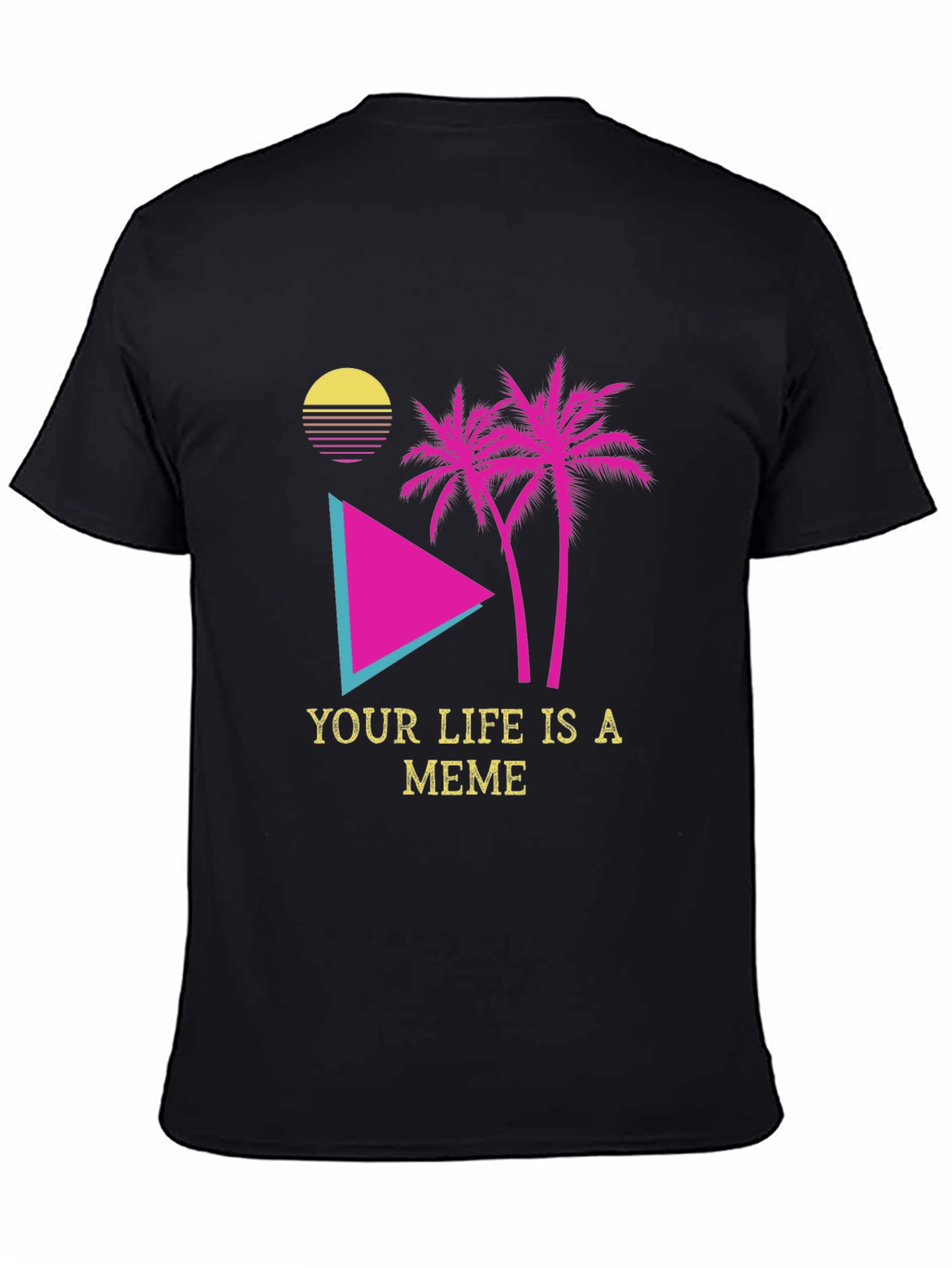 Meme Life Graphic Tee - Black Novelty T-Shirt