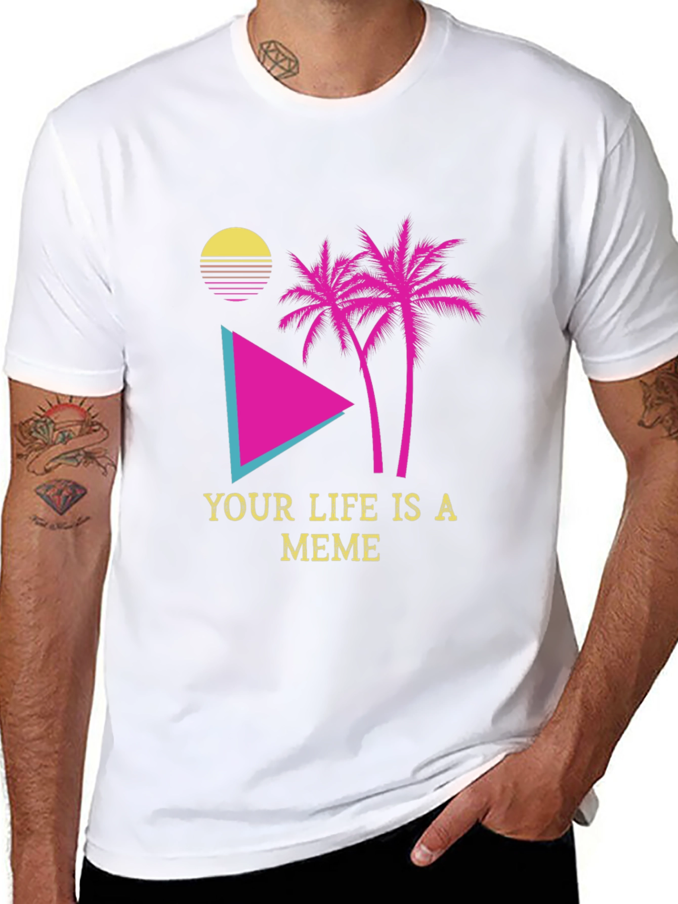 Meme Life Graphic Tee - Black Novelty T-Shirt