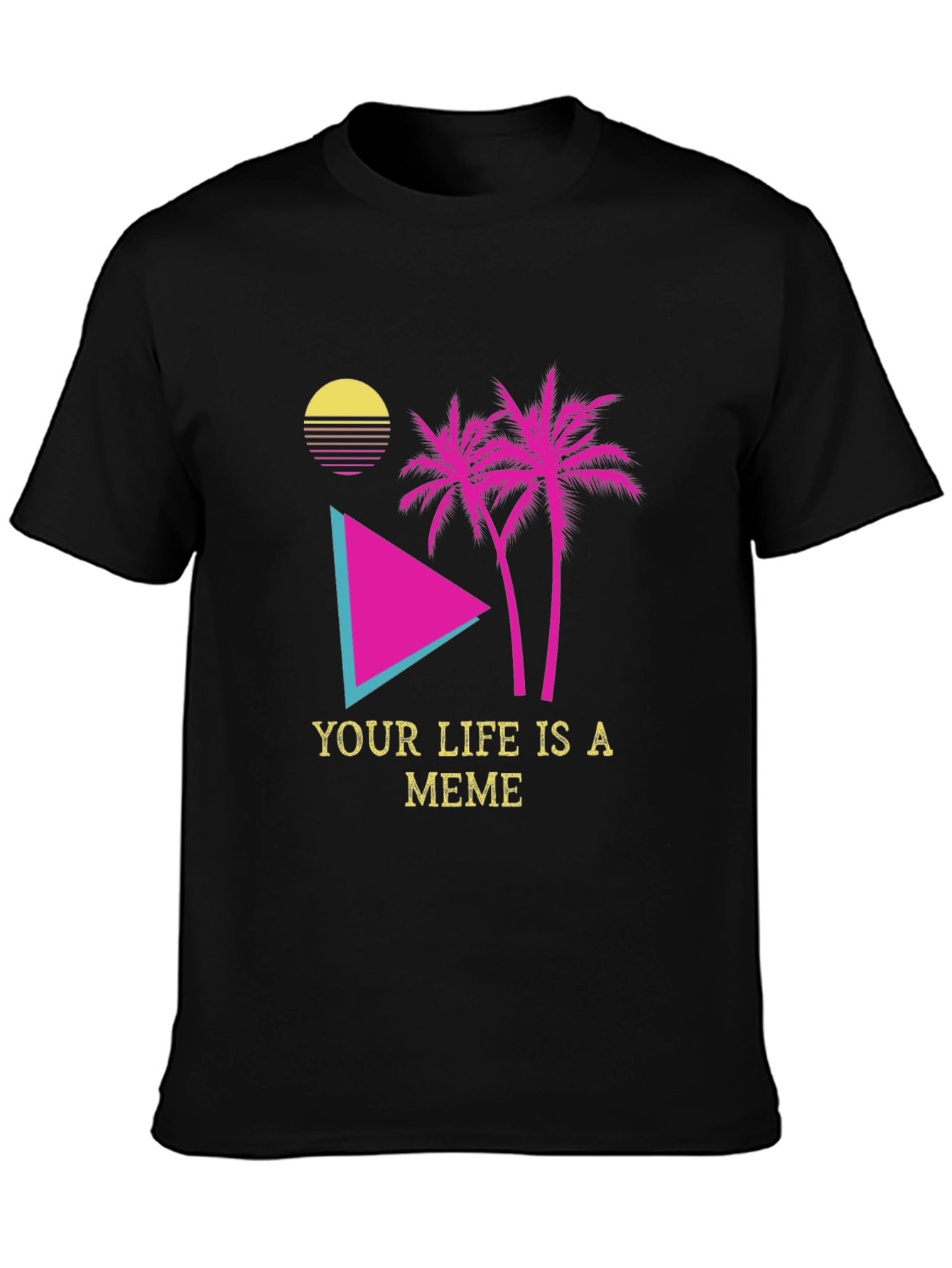 Meme Life Graphic Tee - Black Novelty T-Shirt