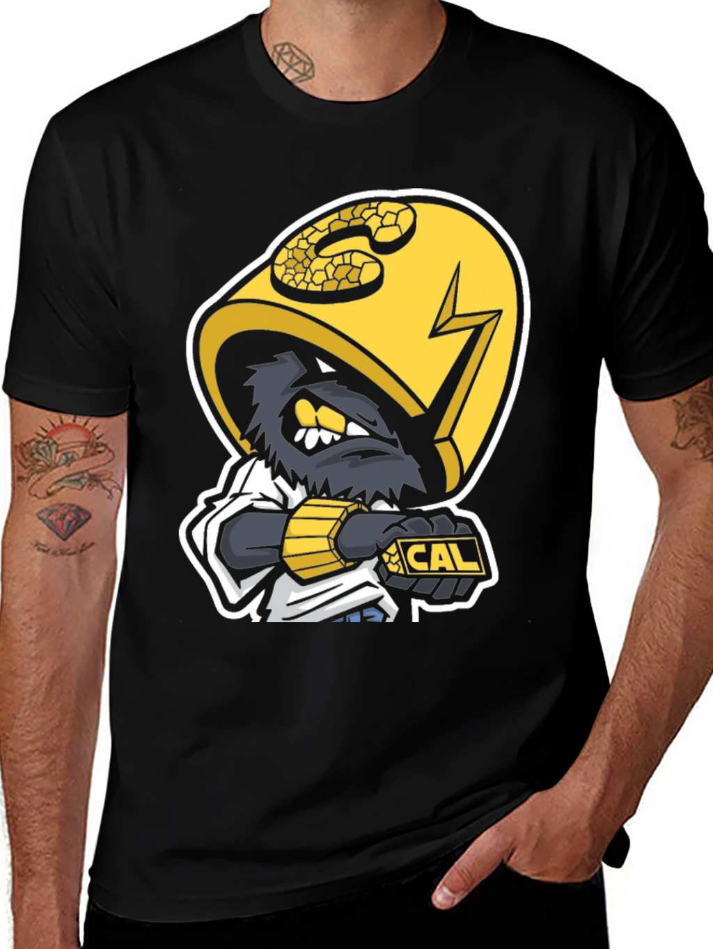 Black T-Shirt with Cal Mascot Graphic