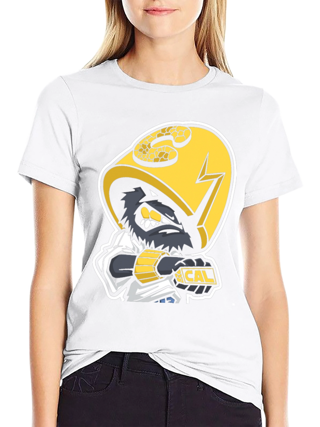 Black T-Shirt with Cal Mascot Graphic