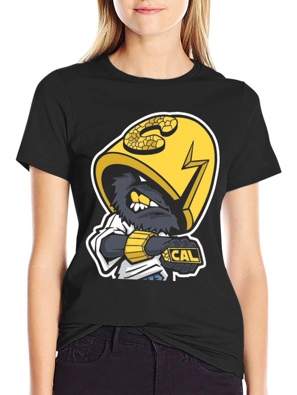 Black T-Shirt with Cal Mascot Graphic