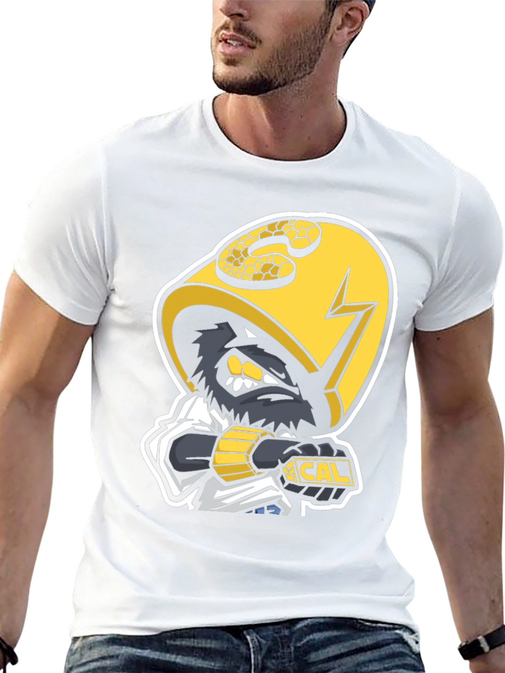 Black T-Shirt with Cal Mascot Graphic