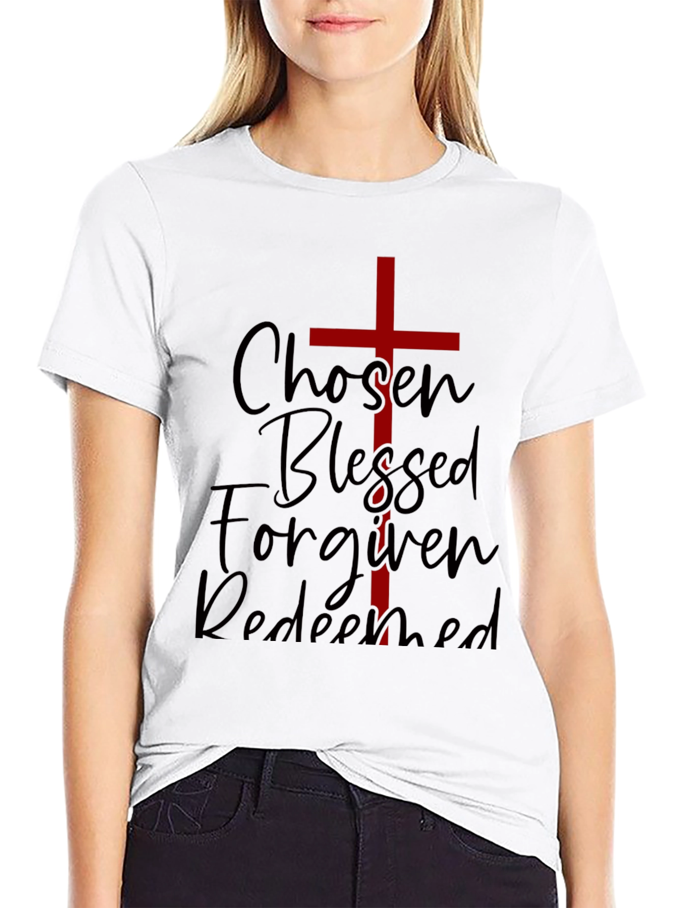 Chosen Blessed Forgiven Redeemed Christian T-Shirt