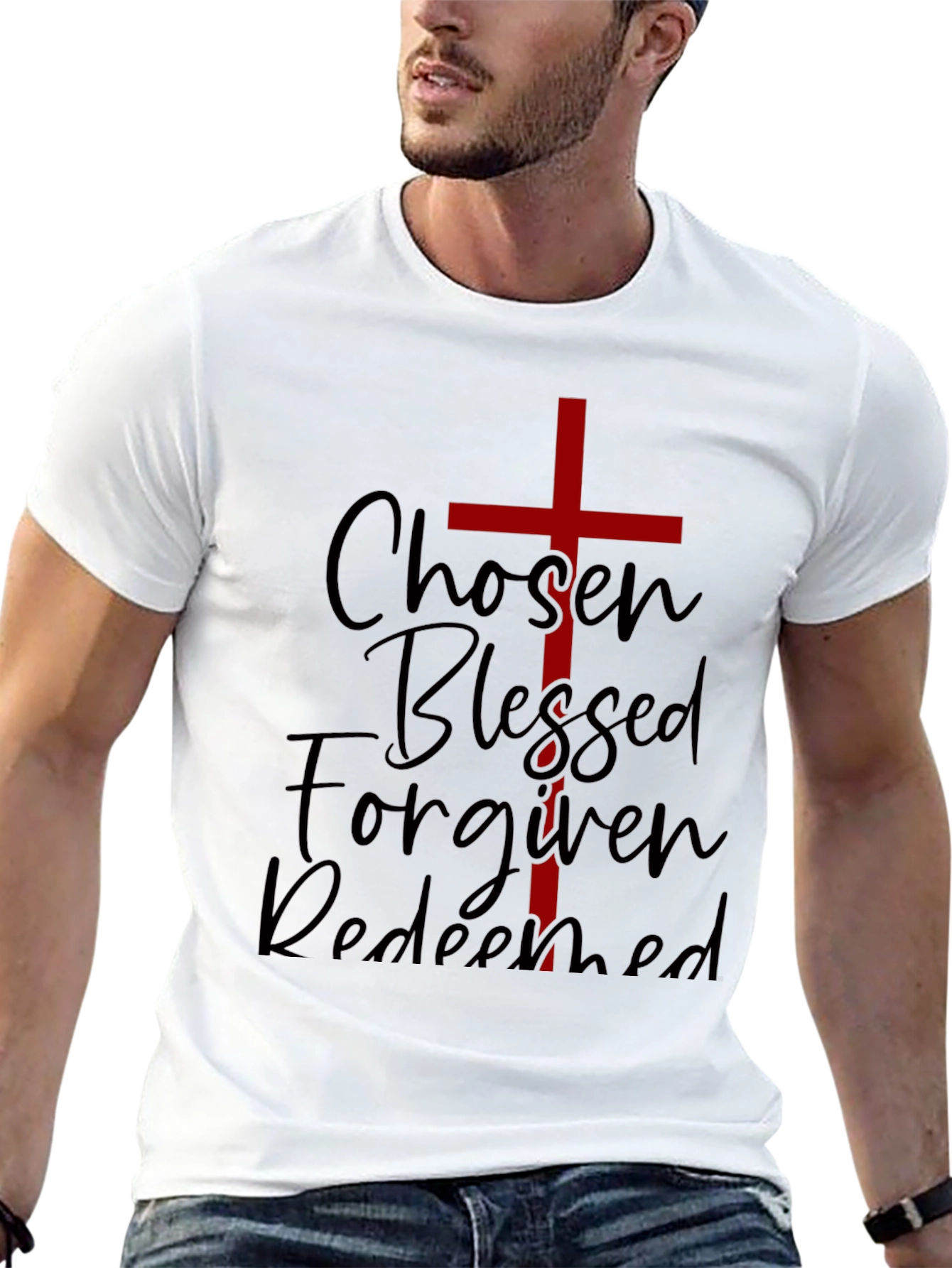 Chosen Blessed Forgiven Redeemed Christian T-Shirt
