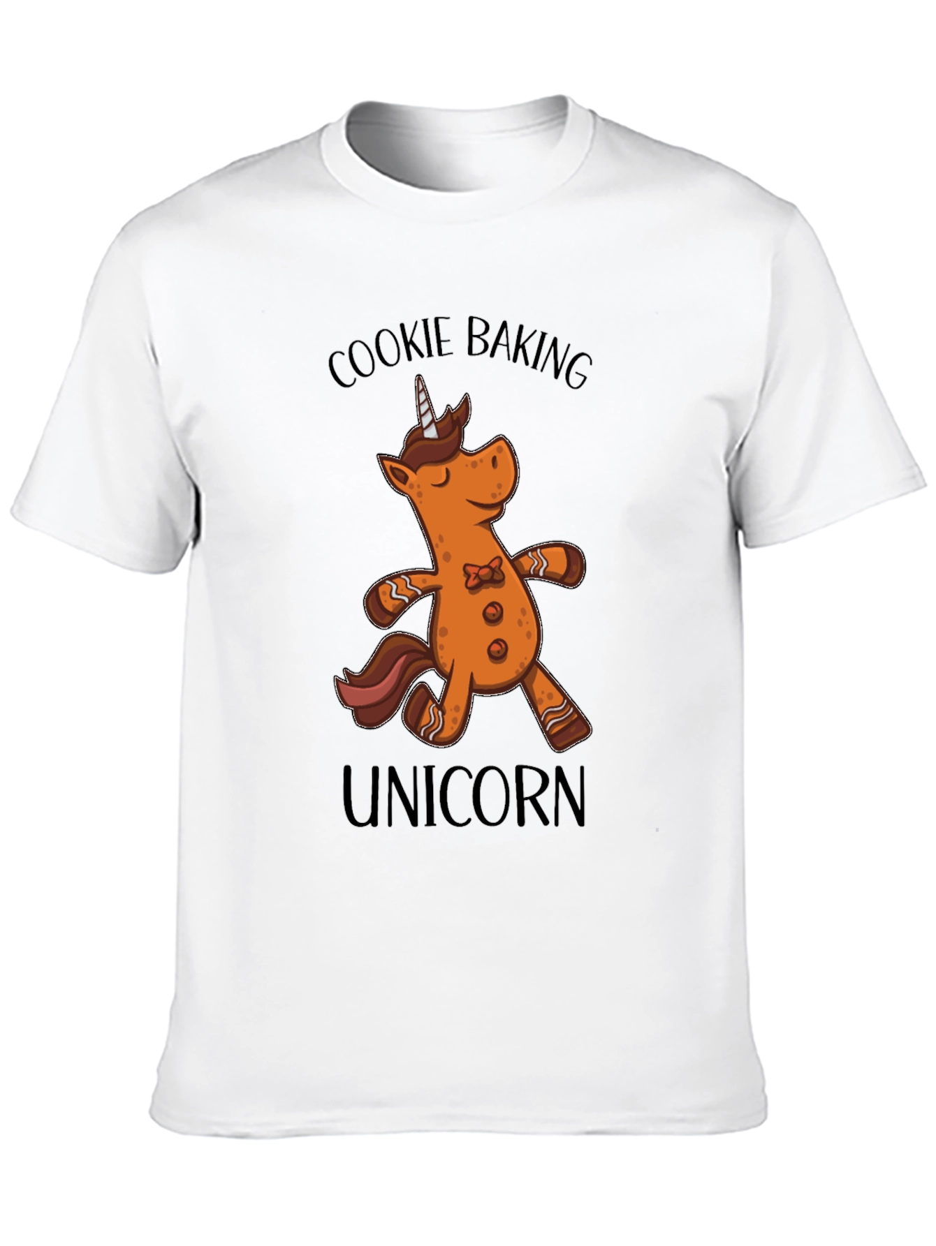 Cookie Baking Unicorn Graphic T-Shirt - Black