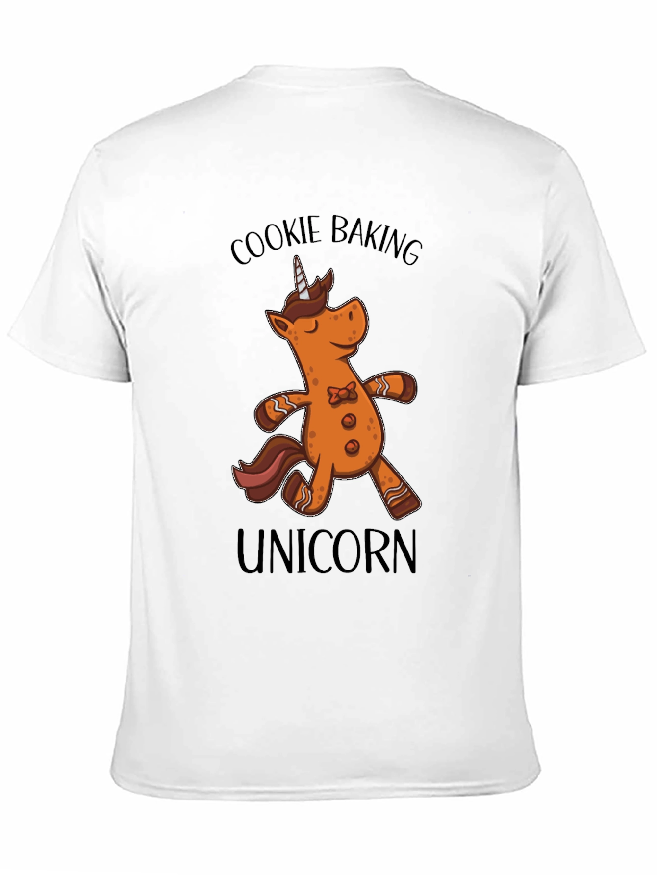 Cookie Baking Unicorn Graphic T-Shirt - Black