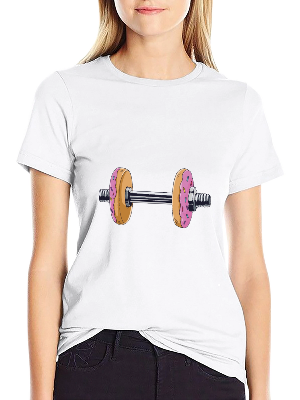 Donut Dumbbell T-Shirt - Funny Fitness Tee
