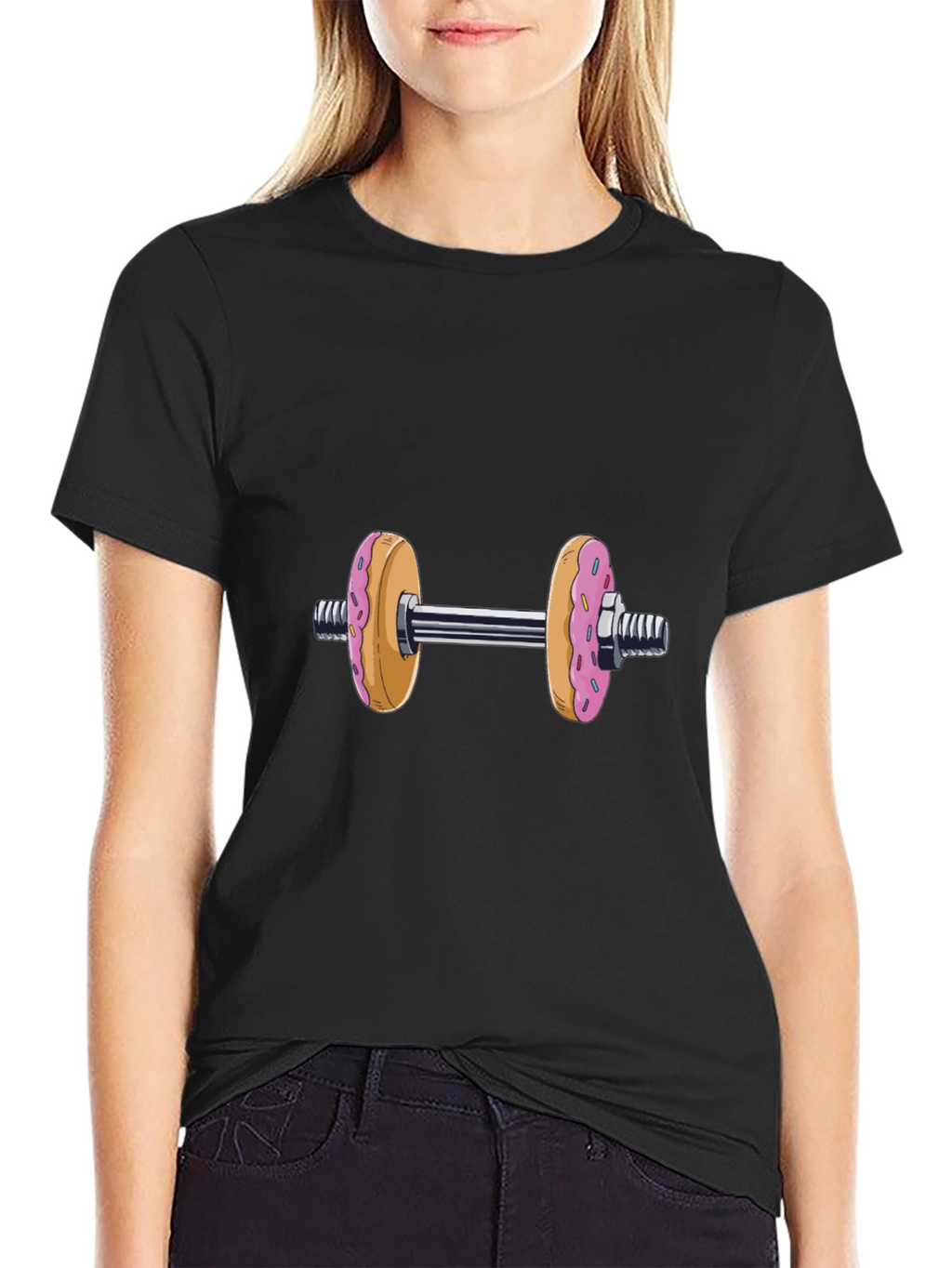 Donut Dumbbell T-Shirt - Funny Fitness Tee