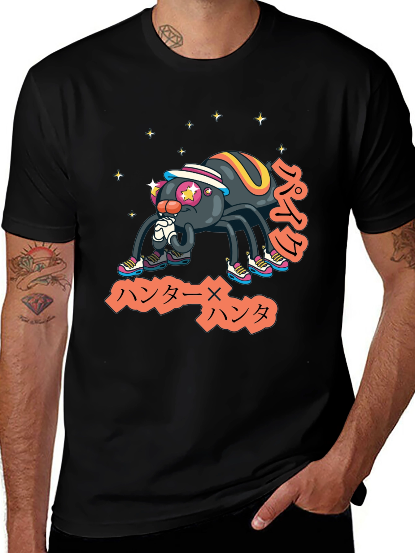 Cool Anime Spider Graphic T-Shirt